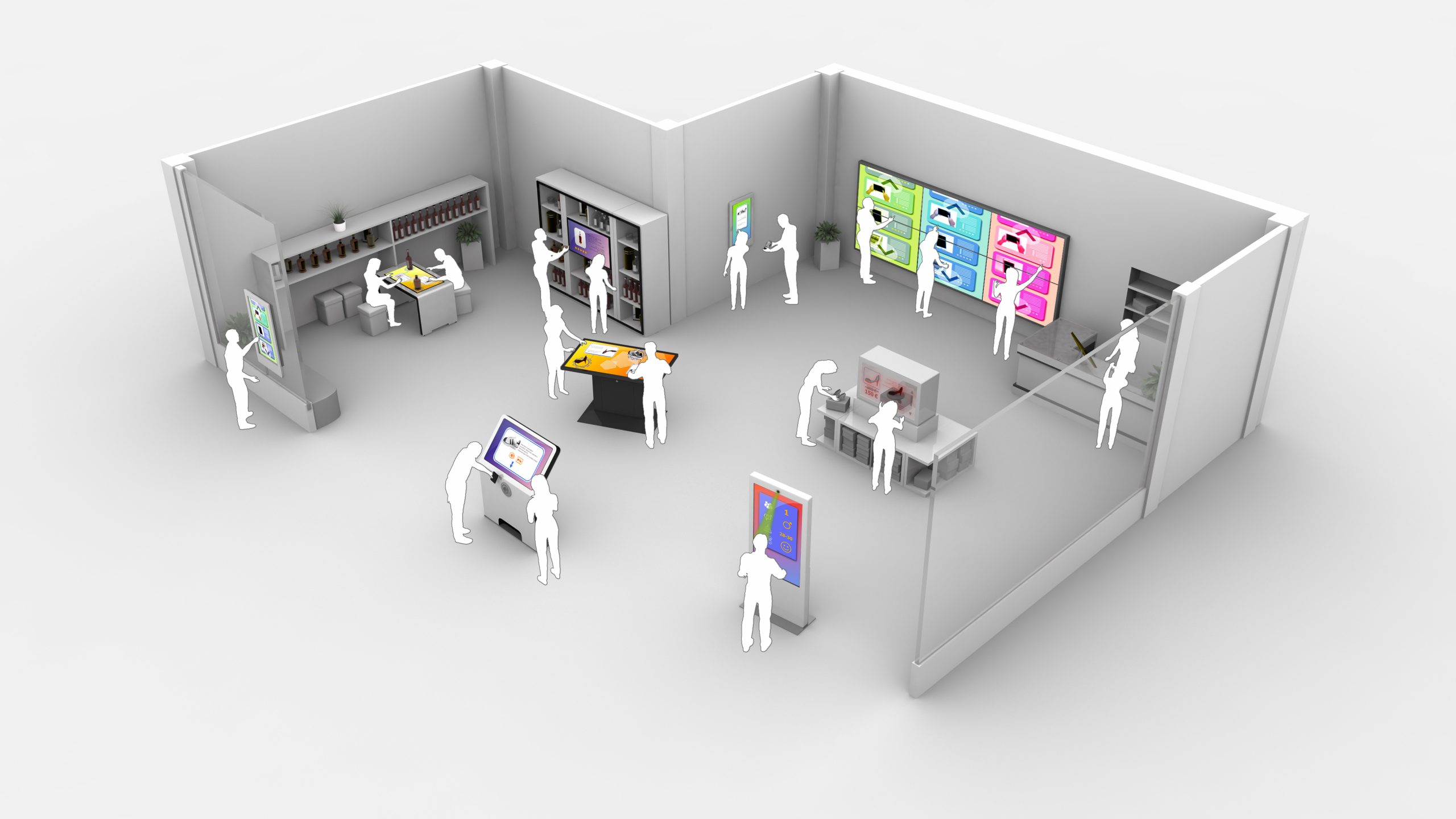 Interactive Signage am PoS, Point of Sale, Key-Work